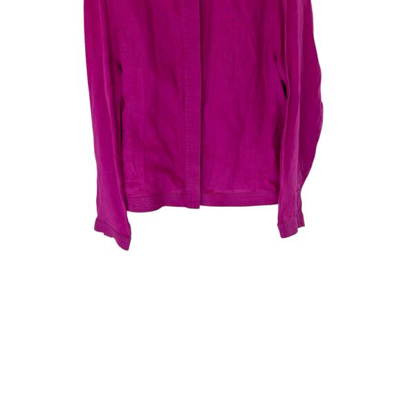 Nygard Collection Button Up Blouse Linen Lagenlook Mandarin Collar Size 16 - Picture 10 of 15